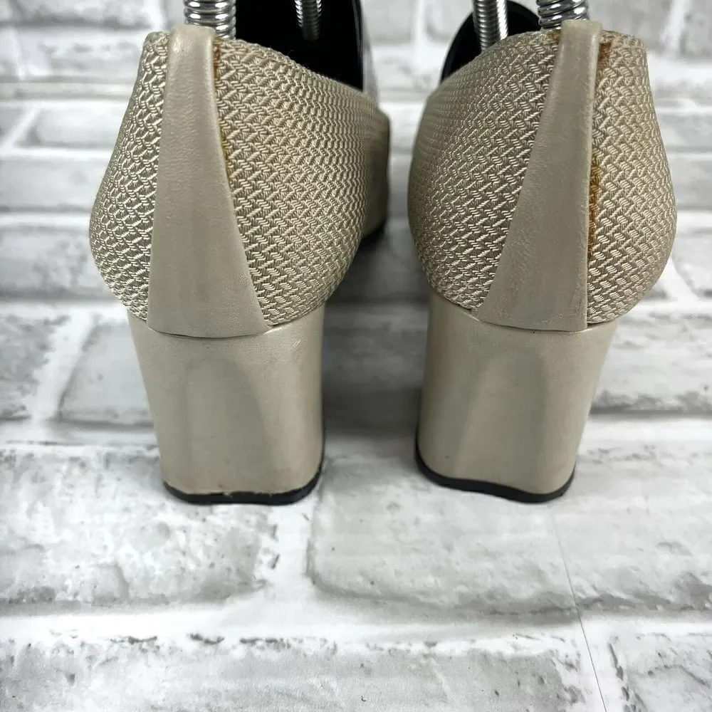 Stuart Weitzman Women’s Size 8 Square Toe Woven Pumps Vintage